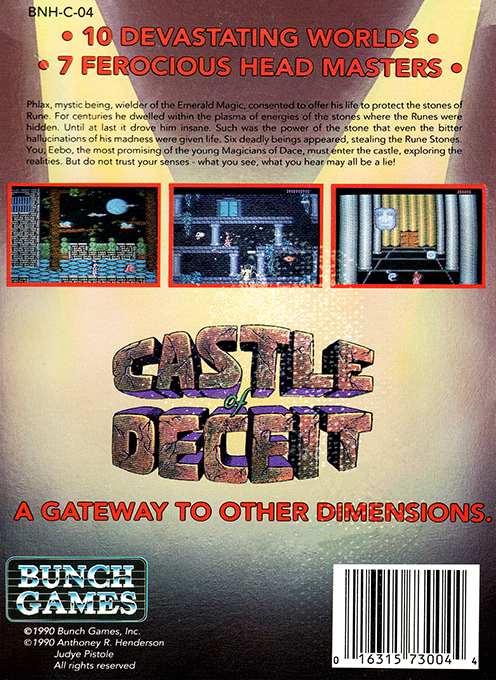Castle Of Deceit (Homebrew) — Box back